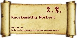 Kecskeméthy Norbert névjegykártya