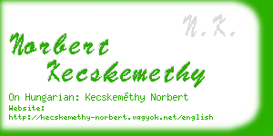 norbert kecskemethy business card