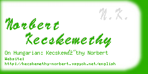 norbert kecskemethy business card